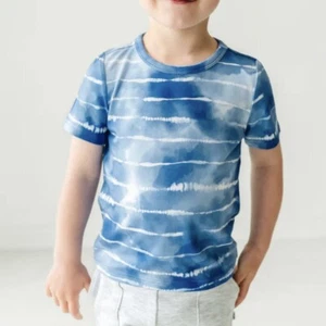 Little Sleepies Play Blue Tie Dye Dreams Classic Tee Size 5 Bamboo T-shirt - Picture 1 of 5