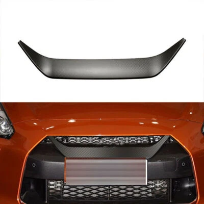 Cubierta de malla de parachoques delantero de fibra de carbono seca para Nissan GT-R 2017-2019 Foto 1 de 4