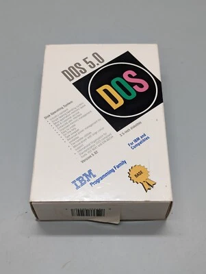 Microsoft MS DOS 5.0 IBM 3.5 inch Diskettes IBM and Compatibles 1992 Open Box - Image 1 of 4