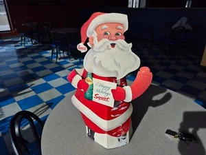 1960s Squirt Soda Pop Santa Claus Cardboard Die Cut Store Counter Display Sign - Picture 1 of 11