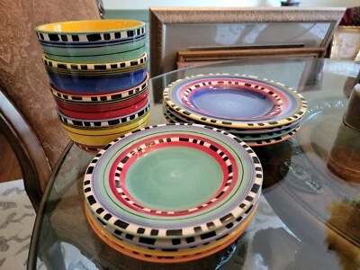 Gibson Elite Super Lindo Feliz Mesa Juego de Vajilla 12 Piezas Pintado a Mano -Festivo Foto 1 de 4