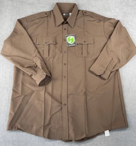 Horace Small Uniform Shirt Mens 3XL Brown Long Sleeve Tactical Workwear Pockets - Picture 1 of 8