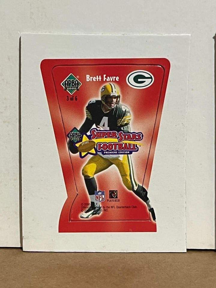 Brett Favre 2000 APBA SuperStars Fútbol UNPOPPED Troquelado Juego Pieza #3 RARO SP Foto 1 de 1