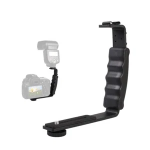 Camera L Bracket Mount Video Grip L-Bracket Dual Flash Cold Shoe Mount - Picture 1 of 8