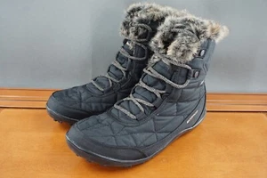 Columbia Heavenly Omni Heat Womens 9.5 Black Waterproof Lace Up Fur Winter Boot - Picture 1 of 9