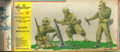 罕见完好带盒海勒 1/35 二战法国迫击炮队大约 1944 - 45 年 — 第 1/3 张图片