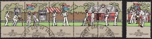 1977 Test Cricket Centenary Strip Of 5 + High Value Good To Fine Used - Bild 1 von 1