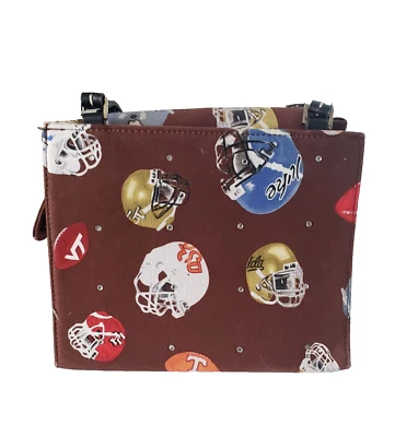 Bolso de Mano Cartera Fútbol Universitario Temática Marrón Cascos de Fútbol 4 Compartimentos Foto 1 de 4