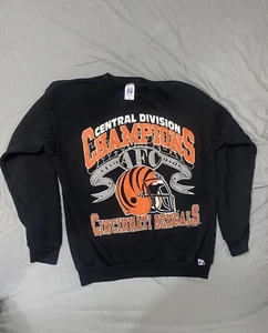 Vintage 1990 Cincinnati Bengals Crewneck Sweatshirt Size L Logo 7 - Picture 1 of 8