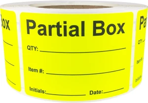 Partial Box Shipping Warehouse Stickers, 2.5 x 3.5 Inches, 500 Labels on a Roll - Picture 1 of 3