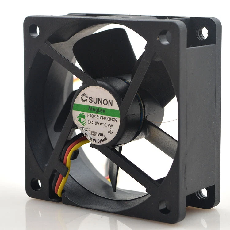 1PCS Sunon 60x60x25mm 12V 0.7W 6CM 3 Pin Cooling Fan HA60251V4-0000-C99 - Image 1 of 1
