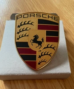 PORSCHE BONNET HOOD EMBLEM OEM 9P1853601 GENUINE NEW - Picture 1 of 7