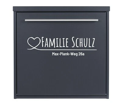 Briefkasten Aufkleber Namensschild | Anpassbar | Familienname und Adresse - Bild 1 von 4