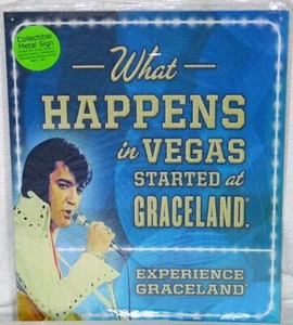 Elvis Presley What happens In Vegas/Graceland Photo Tin Sign NEW UNUSED - Picture 1 of 1