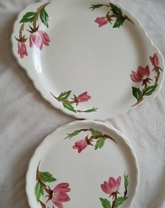 Pink Flower 13 1/2” Platter,4 Dish Continental Kilns Mid Century Modern Vintage - Picture 1 of 7