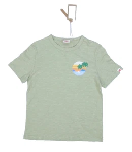 AO76 Mat T-Shirt Island David Recycled Jersey Green Short Sleeve Tee Girls 10 - Picture 1 of 8