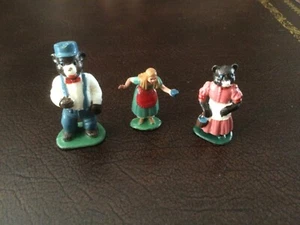 RARE ** Marx Fairykins Goldilocks and the 2 Bears, Papa and Mama Bear 1960’s,  - Picture 1 of 2