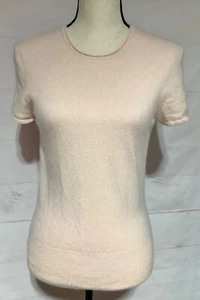 Vintage MARSHALL FIELD’S Sz S peach blush short sleeve cashmere sweater - Picture 1 of 7