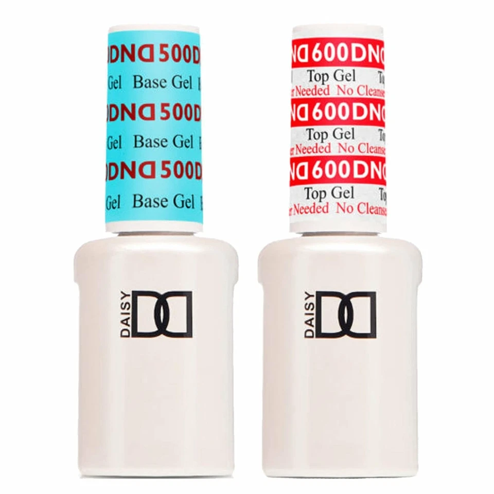 DND UV/LED Gel Polish - Topcoat 600 & Basecoat 500 - 2 x 15ml
