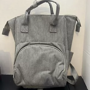 Insulated Diaper Backpack Baby Formula Bag Grey Used Enfamil Wonderbag - Picture 1 of 12