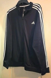 Adidas Men's Navy Blue Essentials 3-Stripes Tricot Track Jacket, 2XL - Picture 1 of 2