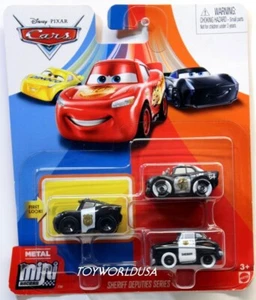 2019 Disney Pixar Cars Mini-Racers SHERIFF DEPUTIES McQueen, APB, Sheriff GKG01 - Picture 1 of 2