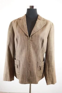 BIBA Damenblazer Blazer 42 braun meliert Einreiher Reißverschluss Baumwolle D272 - Bild 1 von 6