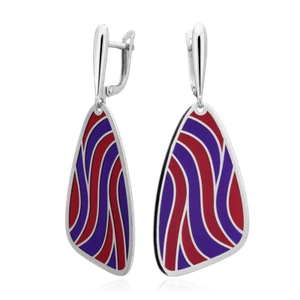 Ohrringe Hänger Silberohrringe Damenohrringe Silber mit Emaille Markenschmuck - Bild 1 von 3