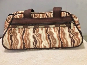 LeSportSac Satchel Handbag - Brown/Tan/White - Preowned - Very Good Condition - Picture 1 of 8