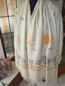 HIMALYAN KULLU ARTISTIC PURE MERINO WOOL  SHAWL ~ TRIBAL ART ~16 DESIGNS CHOICE - Picture 1 of 4