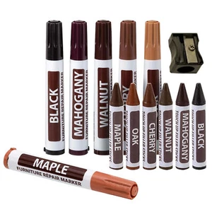 13Pcs Furniture Scratches Repair Marker Kit Touch Up Pen Restore Wood Flooring - Picture 1 of 10