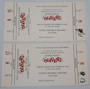 OLIVER! WEST COAST PREMIERE TICKET DINAH SHORE DECEMBER 20 1968 LOEW'S BEVERLY - Picture 1 of 2