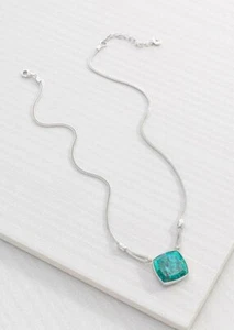 Silpada Sterling Silver 925 Black Agate Compressed Turquoise Necklace N3345 - Bild 1 von 12