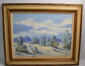 Quadro Arroyo Lavaggio Albero Fumo Deserto Originale Firmato Incorniciato Sud Ovest - Foto 1 di 24