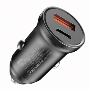 KFZ Dual Ladeadapter USB C Fast Charge Schwarz Car Charger - Bild 1 von 5
