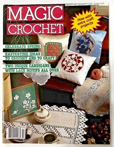 Magic Crochet # 40 Patterns Magazine February 1986 Doilies Bedspreads Beaded Egg - Picture 1 of 22