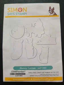 SIMON SAYS STAMP Stamptember 2019 Meowy Catmas Die Set Christmas Kitty Cats - Picture 1 of 1