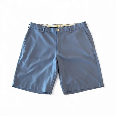 Peter Millar Performance Golf Shorts Mens 34 Blue 9" Inseam Stretch - Image 1 of 4
