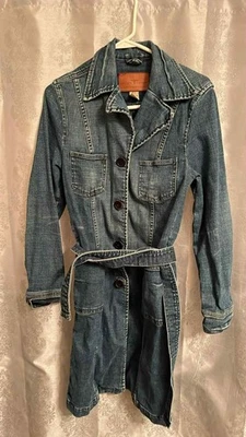 Vintage Sergio Valente Vaqueros Largos Denim Mujer;s Chaqueta Talla XL Elástica Auténtica Foto 1 de 3