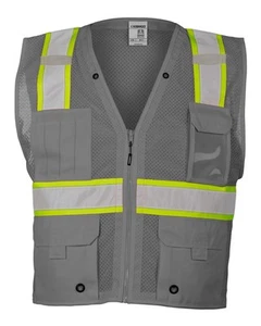🔥 Kishigo Unisex EV Series Visibility Multi-Pocket Mesh Vest Up To 5XL B100-111 - Picture 1 of 12
