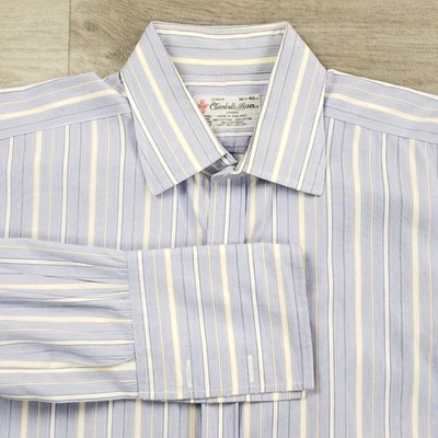 Turnbull & Asser French Cuff Dress Shirt Men's Size 16.5 42 Cotton Striped Flaw - Image 1 of 4