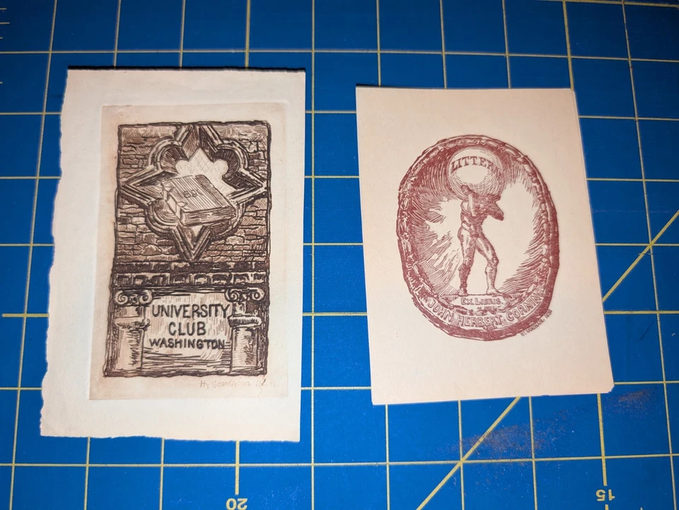 2 Ex libris By Henry Sandham (Artist) bookplate Foto 1 de 1