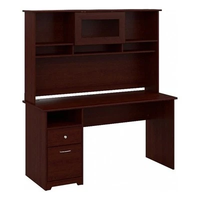 Bush Furniture Cabot 60W Computer Desk with Hutch and Drawers in Harvest Cherry - Image 1 of 4