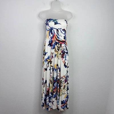 Maxi Vestido Falda Rachel Pally Para Mujer XS Blanco Floral Resort Costa Playa Boho Foto 1 de 4