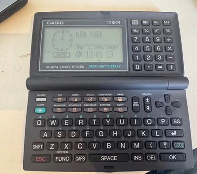 Casio Digital Diary Sf-5580 128kb Backlight Display - Image 1 of 4