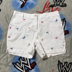 Seaside Boracay Embroidered Stretch Hummingbird Maragarita Women's 10 Shorts - Picture 1 of 4