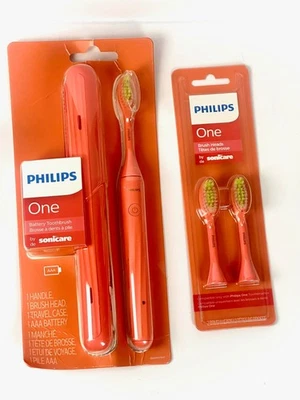 Cepillo de dientes eléctrico Philips One y cabezal de cepillo de Sonicare - Miami Orange Coral Foto 1 de 2