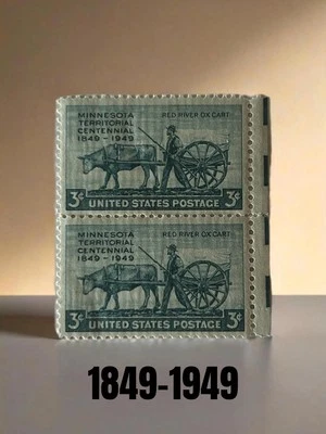 1949 United States Minnesota Territorial Centennial 3 C Stamps SJXX-593 - Image 1 of 2