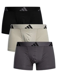 Adidas Men's 3 Pack Active Flex Cotton Trunks, Black - Picture 1 of 9