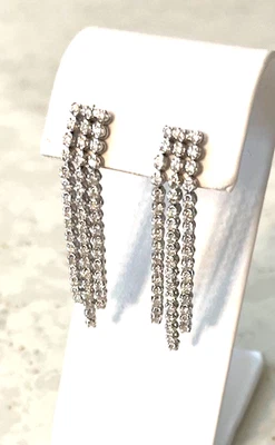 УДИВИТЕЛЬНАЯ ЛЮСТРА 3.00CT БРИЛЛИАНТ СЕРЬГИ 14K БЕЛОЕ ЗОЛОТО - Изображение 1 из 4